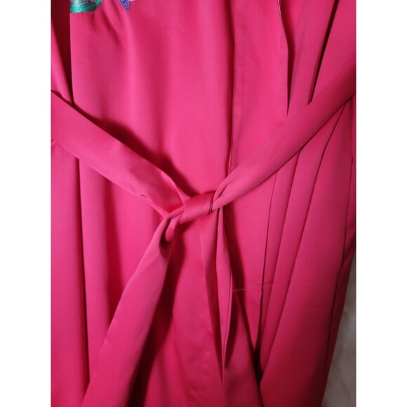 Natori Ladies Size M Pink Embroidered Floral Kimono Robe - Picture 5 of 8